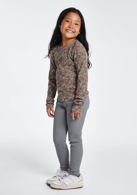 Foto do produto: Calça Legging Infantil Menina Em Ribana Canelada - Cinza