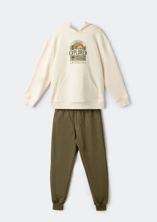 Foto do produto: Conjunto Longo Infantil Menino Em Moletom - Verde