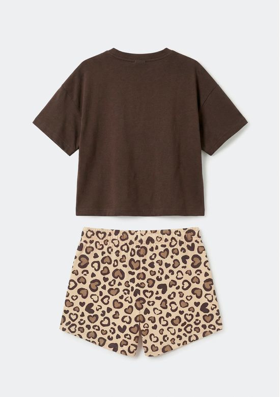 Foto do produto: Conjunto Infantil Menina Curto Estampado - Marrom