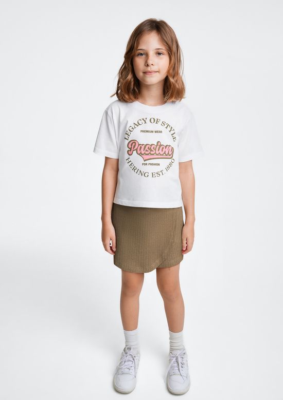 Foto do produto: Conjunto Infantil Menina Com Shorts Saia - Marrom