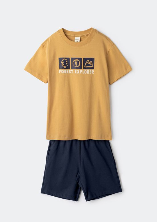 Foto do produto: Conjunto Infantil Menino Curto Com Estampa - Bege
