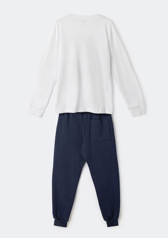 Foto do produto: Conjunto Infantil Menino Em Moletom Com Estampa - Azul