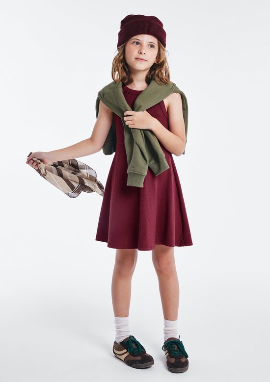 Foto do produto: Vestido Infantil Curto Canelado - Vinho