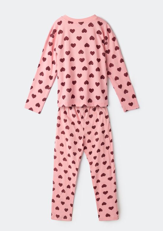 Foto do produto: Conjunto de Pijama Longo Infantil Menina Estampado - Rosa