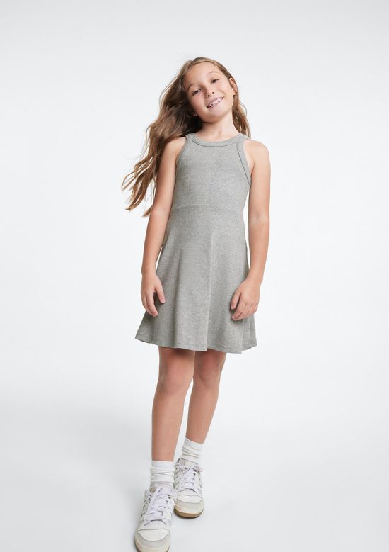Foto do produto: Vestido Infantil Curto Canelado - Cinza