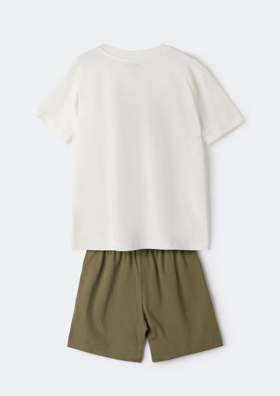 Foto do produto: Pijama Infantil Menino Curto Com Estampa - Off white