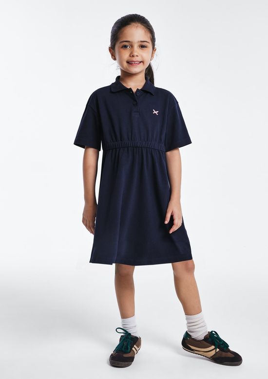 Foto do produto: Vestido Infantil Polo Com Bordado - Azul
