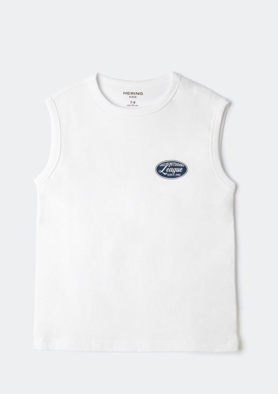 Foto do produto: Regata Infantil Menino Em Malha Com Estampa - Branco