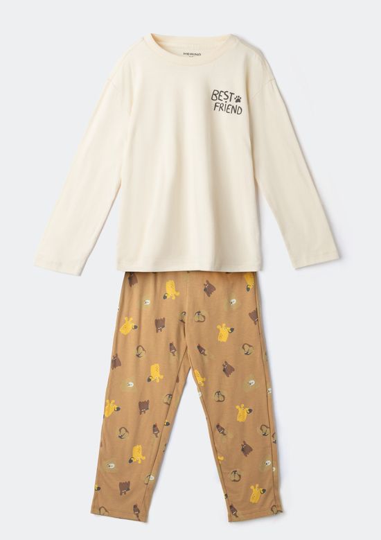 Foto do produto: Pijama Infantil Menino Estampa Brilha No Escuro - Marrom