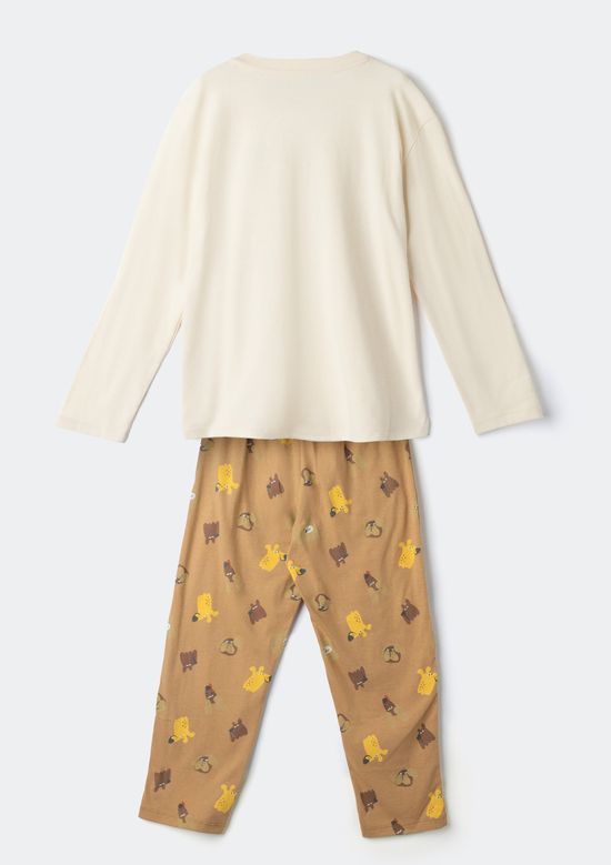 Foto do produto: Pijama Infantil Menino Estampa Brilha No Escuro - Marrom