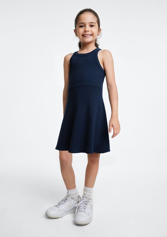 Foto do produto: Vestido Infantil Curto Canelado - Azul