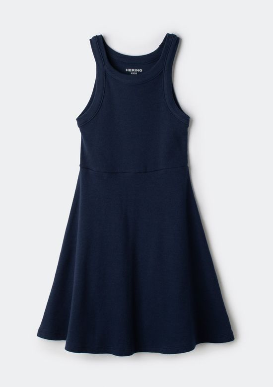 Foto do produto: Vestido Infantil Curto Canelado - Azul