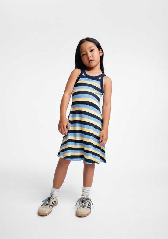 Foto do produto: Vestido Infantil Curto Em Ribana Canelada - Azul