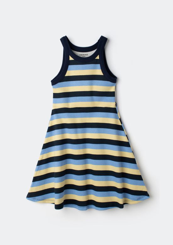 Foto do produto: Vestido Infantil Curto Em Ribana Canelada - Azul