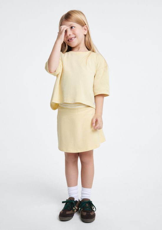 Foto do produto: Shorts Saia Infantil Em Malha De Algodão - Amarelo
