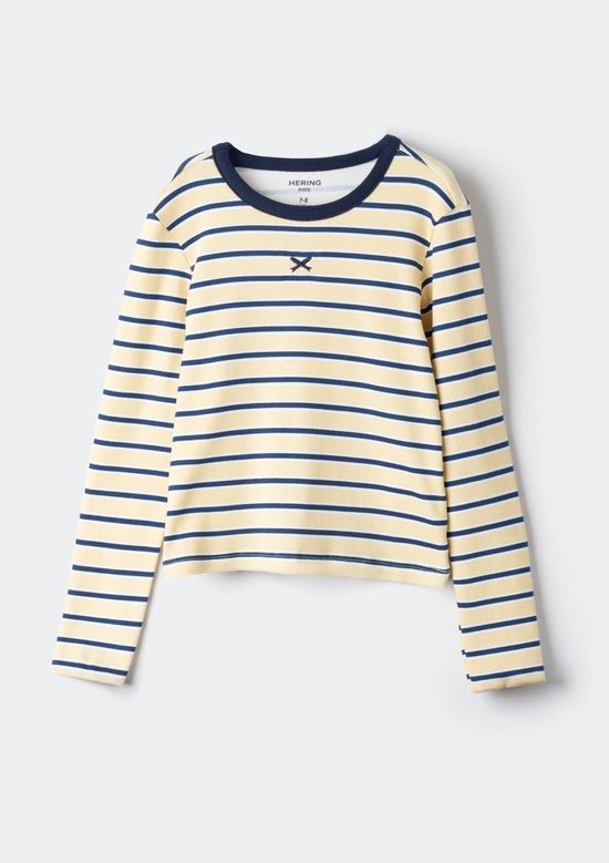 Foto do produto: Blusa Infantil Menina Listrada Manga Longa - Creme