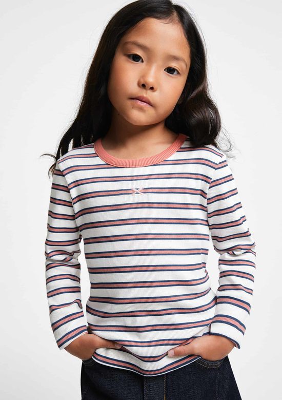 Foto do produto: Blusa Infantil Menina Listrada Manga Longa - Laranja
