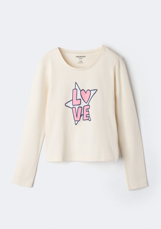 Foto do produto: Blusa Infantil Menina Manga Longa Slim Com Estampa - Creme