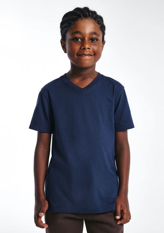 Foto do produto: Camiseta Infantil Menino Manga Curta Gola V - Azul