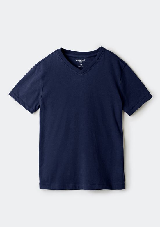 Foto do produto: Camiseta Infantil Menino Manga Curta Gola V - Azul