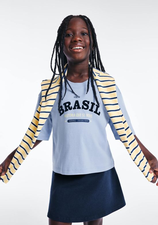Foto do produto: Blusa Infantil Menina Box Estampada - Azul