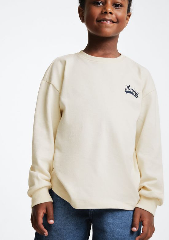 Foto do produto: Camiseta Infantil Menino Manga Longa Com Bordado - Creme