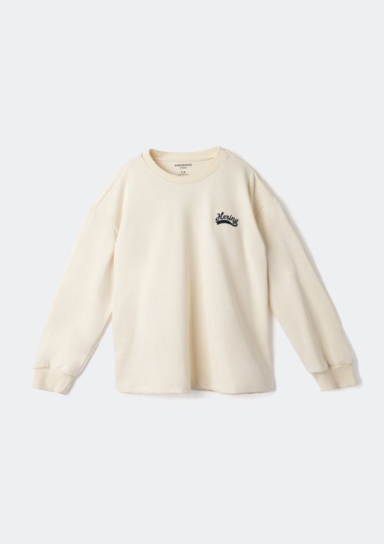 Foto do produto: Camiseta Infantil Menino Manga Longa Com Bordado - Creme