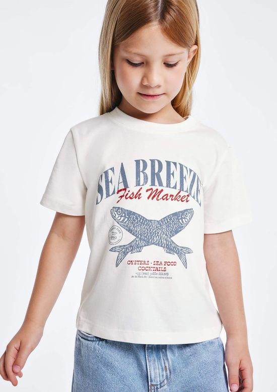 Foto do produto: Blusa Infantil Menina Com Estampa - Off white