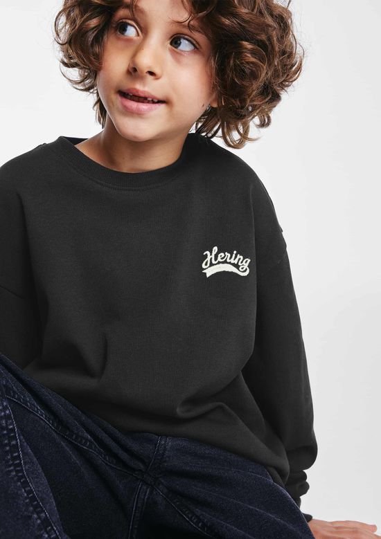 Foto do produto: Camiseta Infantil Menino Manga Longa Com Bordado - Preto