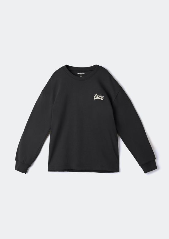 Foto do produto: Camiseta Infantil Menino Manga Longa Com Bordado - Preto