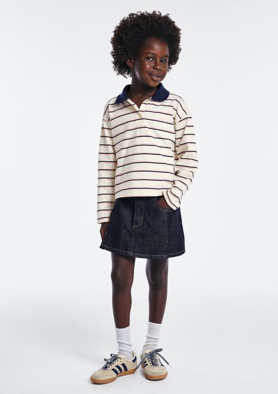 Foto do produto: Shorts Saia Jeans Infantil Estonado - Azul