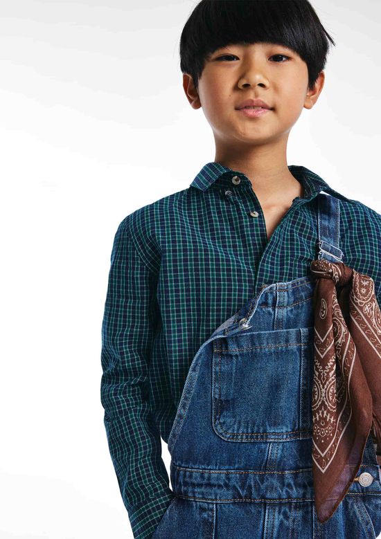Foto do produto: Camisa Infantil Menino Comfort Fio Tinto Xadrez - Verde