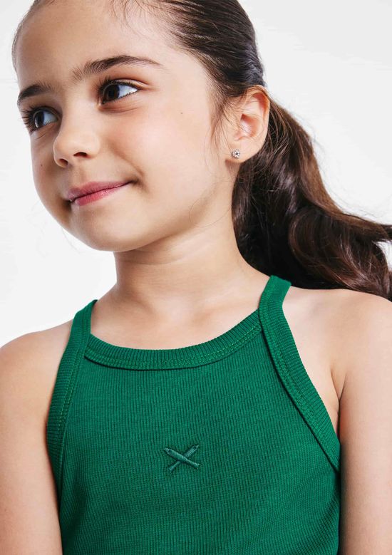Foto do produto: Regata Infantil Menina Em Ribana - Verde