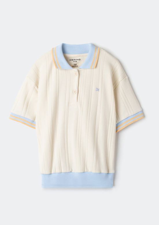 Foto do produto: Camisa Polo Menina Relaxed Canelada - Off white