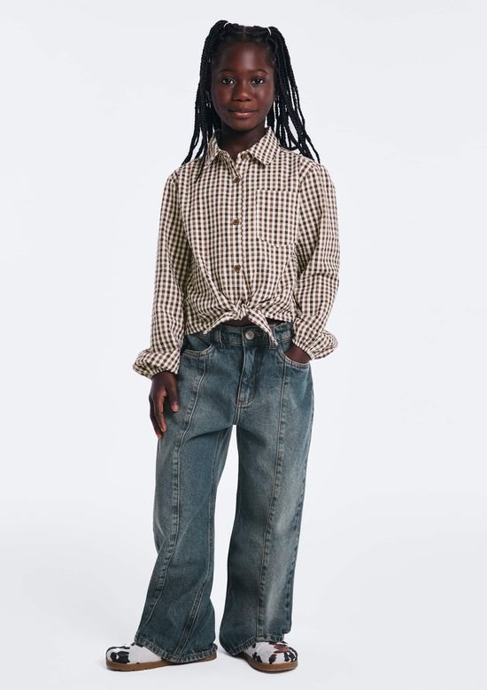Foto do produto: Calça Jeans Infantil Menina Wide Leg - Azul