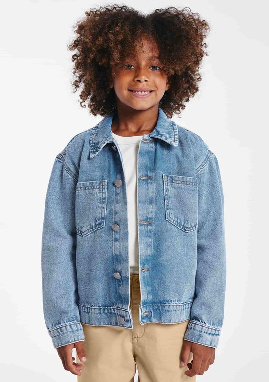 Foto do produto: Jaqueta Jeans Infantil Unissex Trucker - Azul