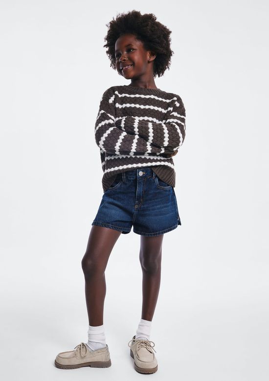 Foto do produto: Shorts Jeans Infantil Menina Barra Desfiada - Azul