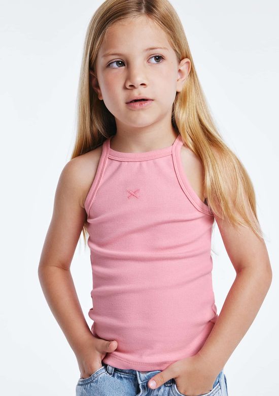 Foto do produto: Regata Infantil Menina Em Ribana - Rosa