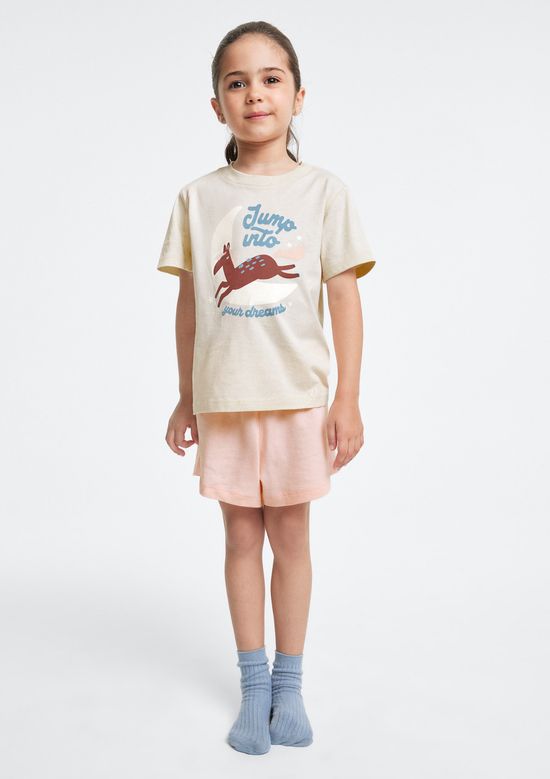 Foto do produto: Pijama Infantil Menina Curto Com Estampa - Rosa