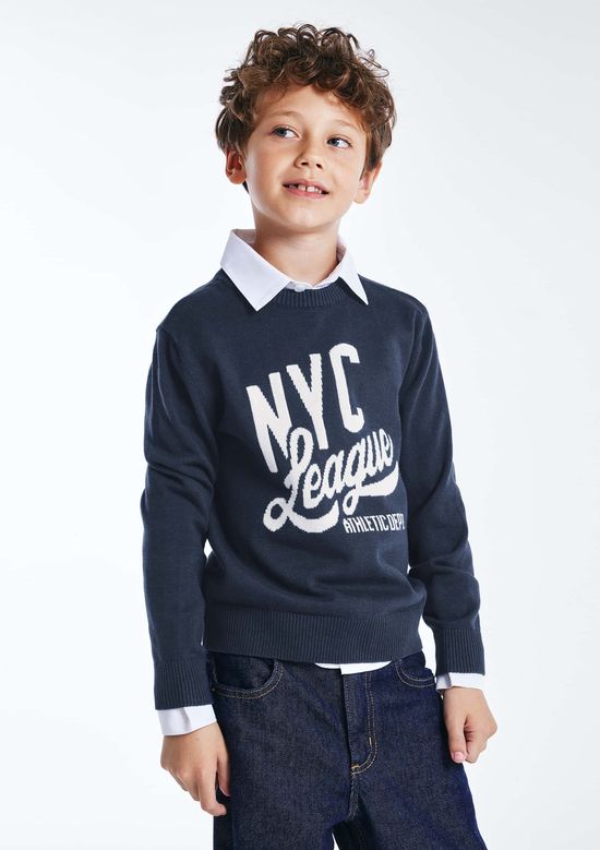 Foto do produto: Blusão Infantil Menino Em Tricô - Azul