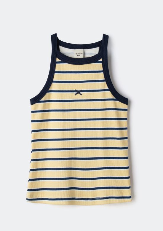 Foto do produto: Regata Infantil Menina Halter Neck Listrada Em Ribana - Azul