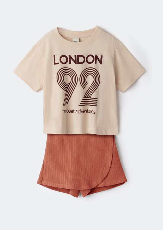 Foto do produto: Conjunto Infantil Menina Com Shorts Saia - Rosa