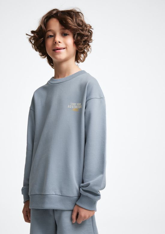 Foto do produto: Blusão Infantil Menino Em Moletom - Azul