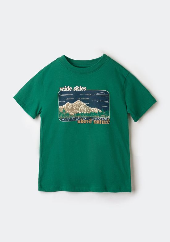 Foto do produto: Camiseta Infantil Menino Manga Curta Com Estampa - Verde