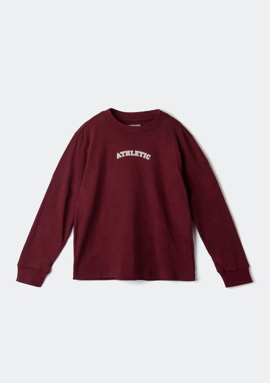Foto do produto: Camiseta Infantil Menino Manga Longa Com Estampa - Vinho