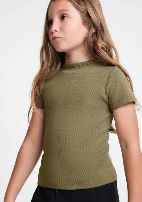 Foto do produto: Blusa Manga Curta Infantil Menina Em Ribana - Verde