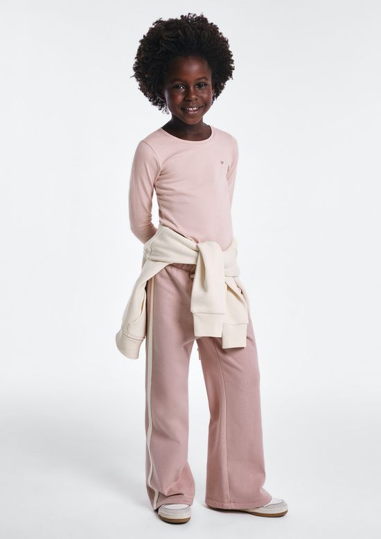 Foto do produto: Calça Wide Leg Infantil Menina Em Moletom - Rosa