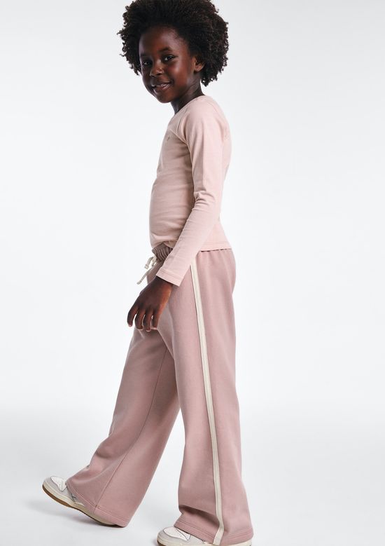 Foto do produto: Calça Wide Leg Infantil Menina Em Moletom - Rosa