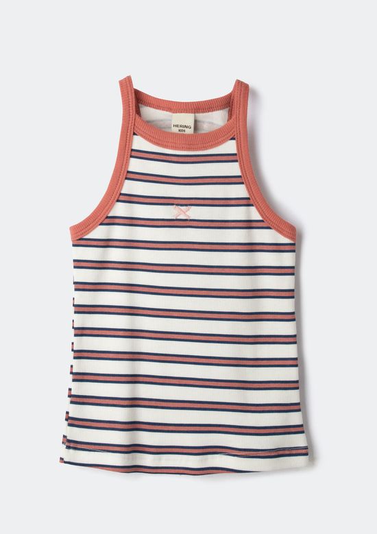 Foto do produto: Regata Infantil Menina Halter Neck Listrada Em Ribana - Rosa