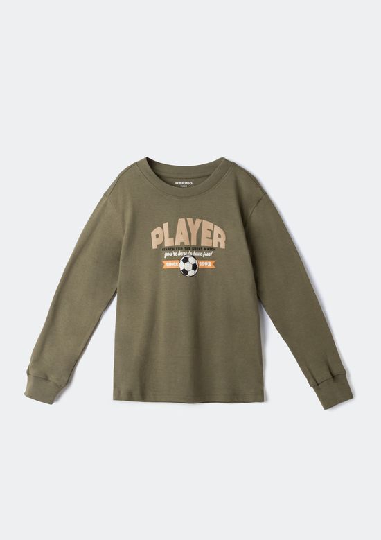 Foto do produto: Camiseta Infantil Menino Manga Longa Com Estampa - Verde